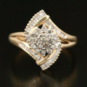 10K Diamond Cluster Ring